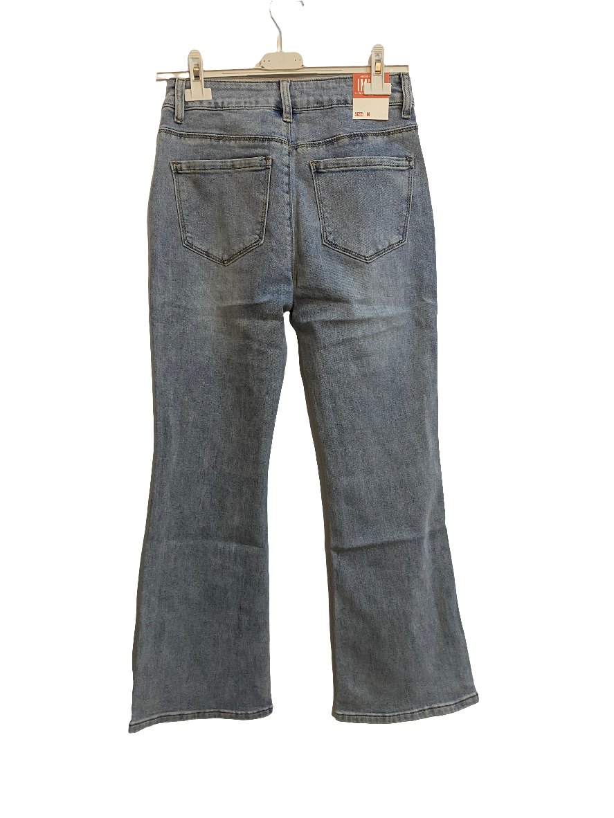 Pantalón largo azul tiro bajo listo utilizar en otoño