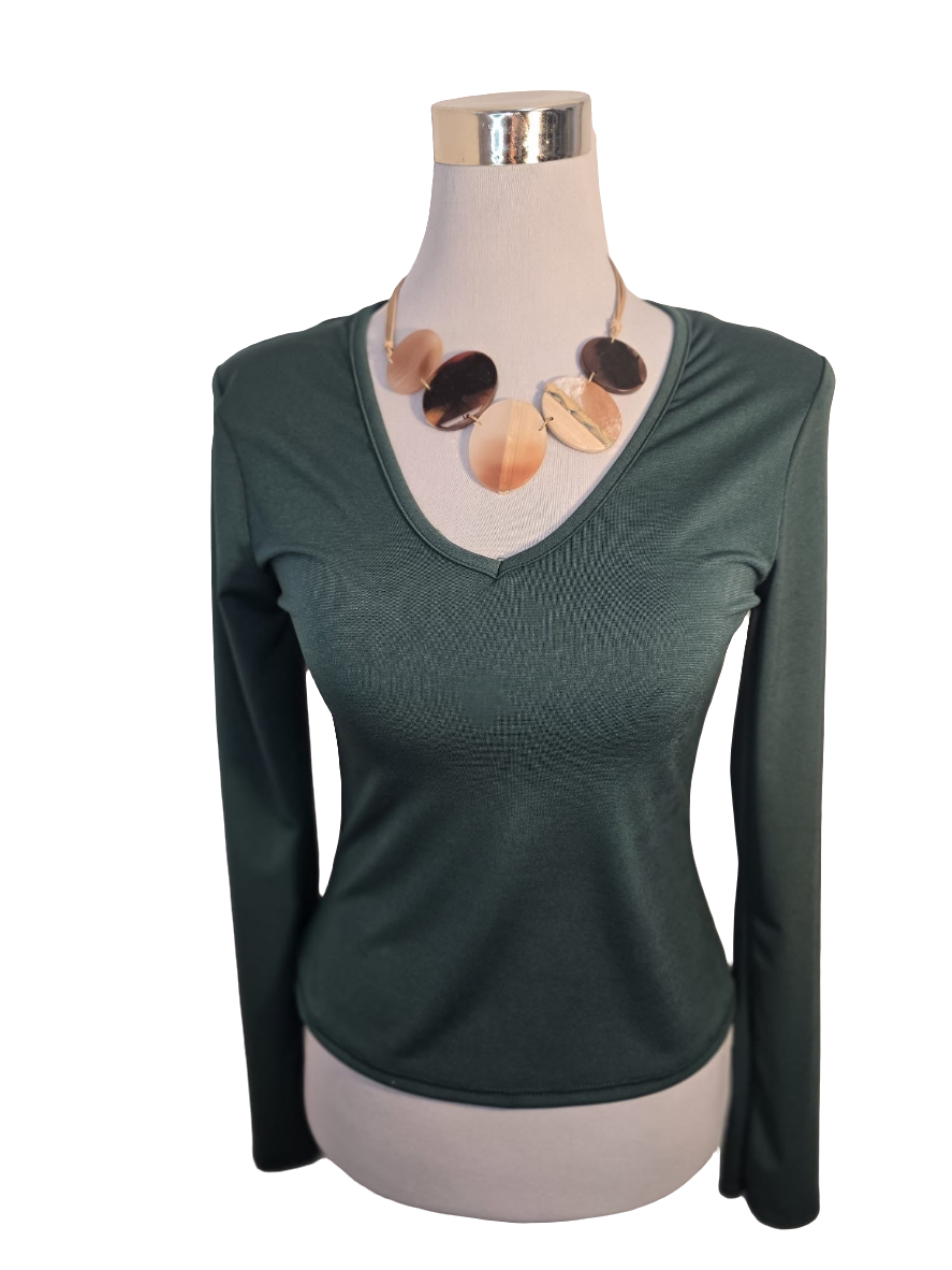 Blusa de manga larga cuello V