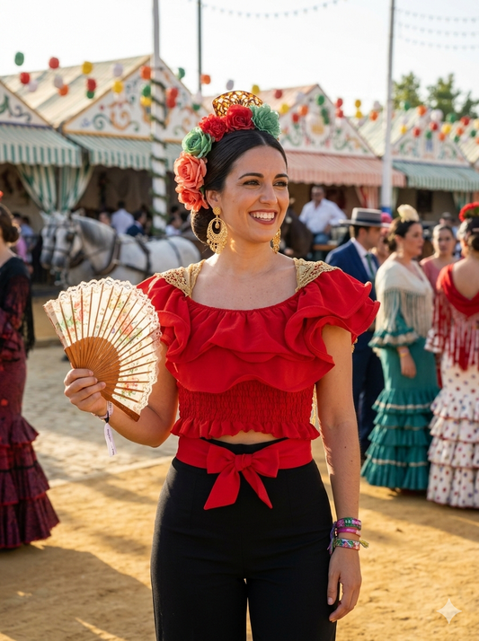 Blusa Roja Volantes Pasión