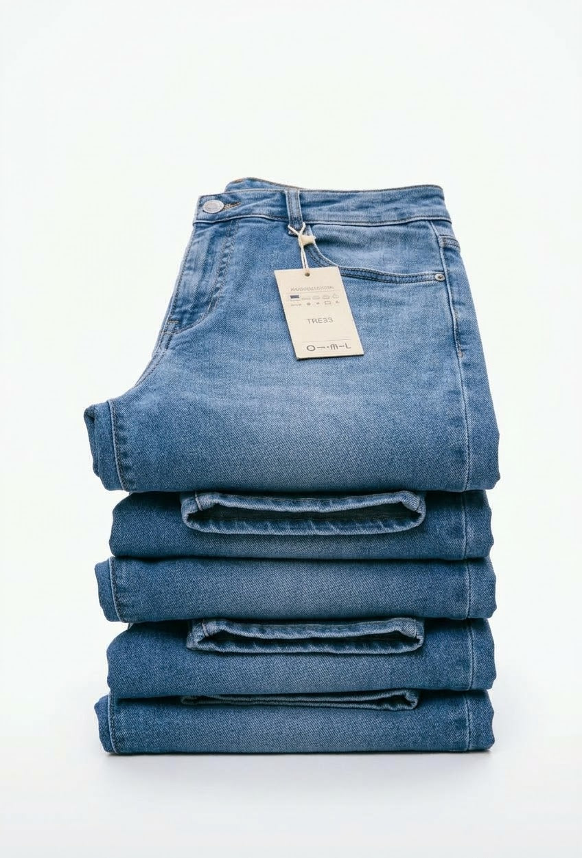 Pantalón miss bon talla curve azul claro