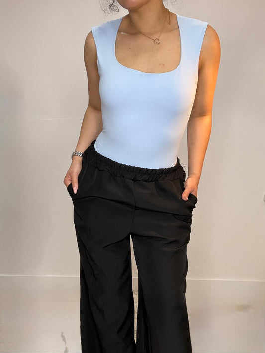 Body celeste escote recto – talla única