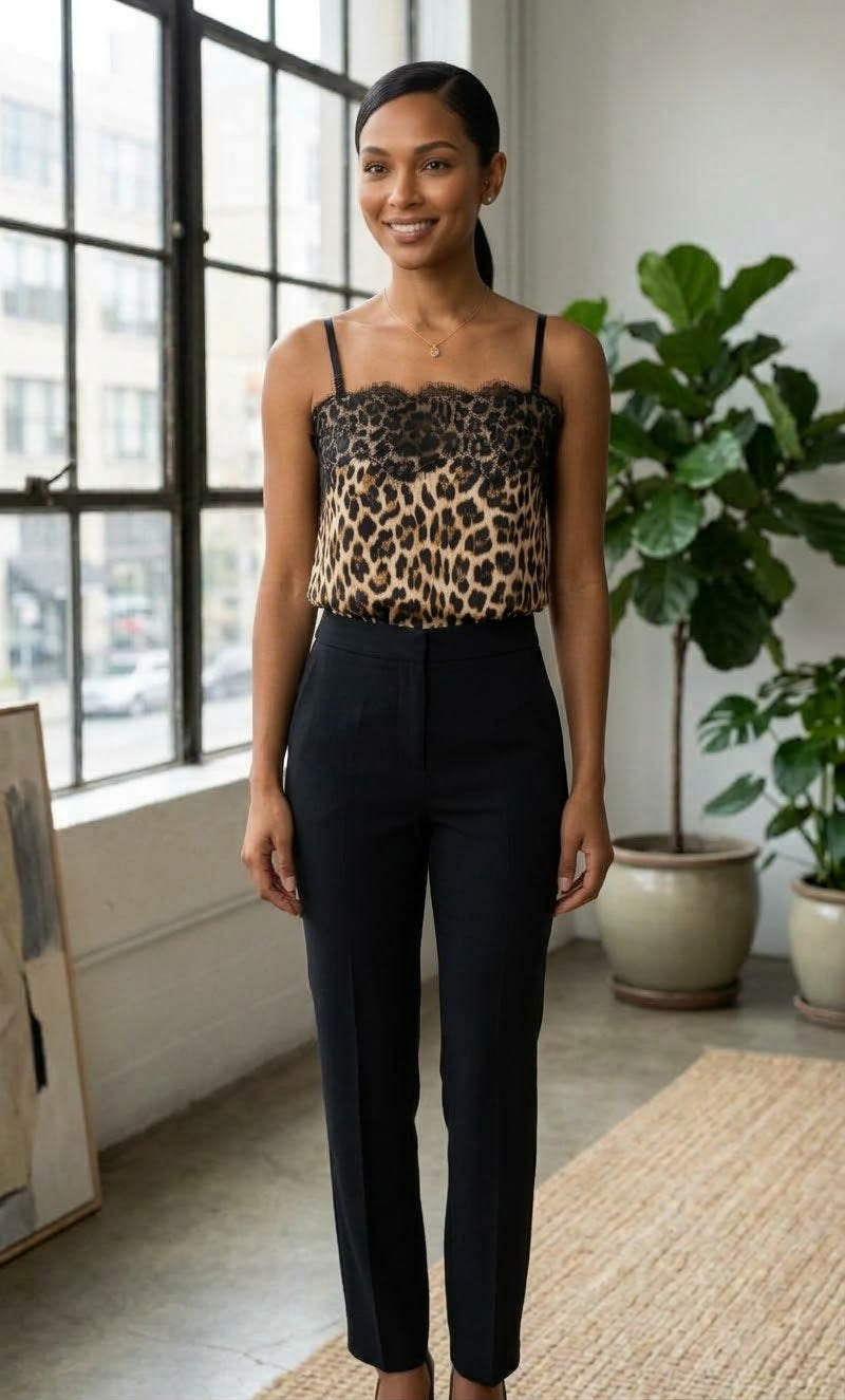 Blusa Lencera Leopard Lace – Talla Única (S-M)