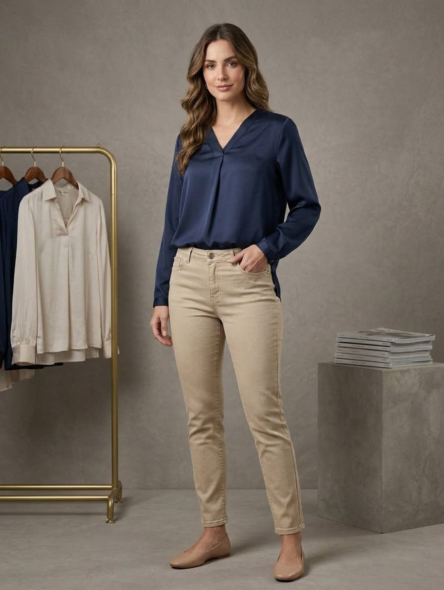 Blusa satinada  talla única