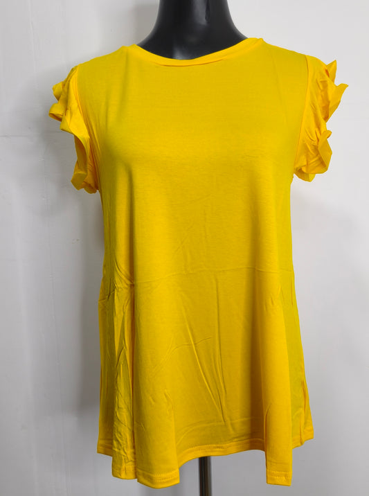 Camiseta Casual con Manga de Volante – Talla Grande (XL/2XL) en Varios Colores