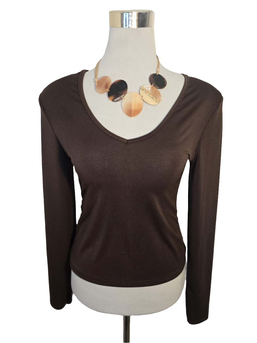 Blusa de manga larga cuello V