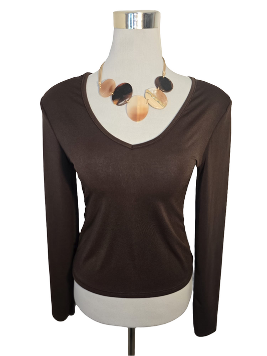 Blusa de manga larga cuello V