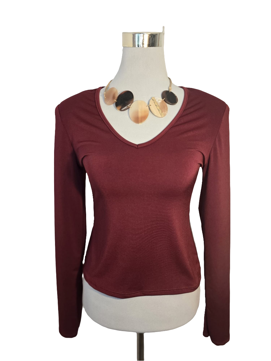 Blusa de manga larga cuello V