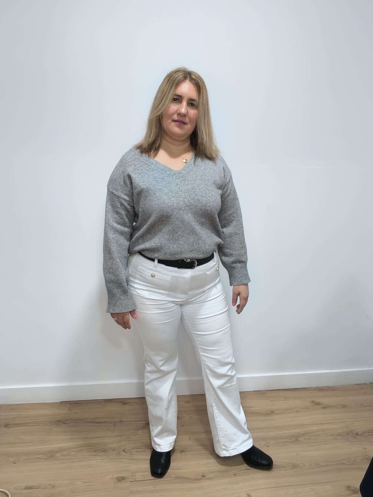 🤍 Pantalón blanco de tiro alto